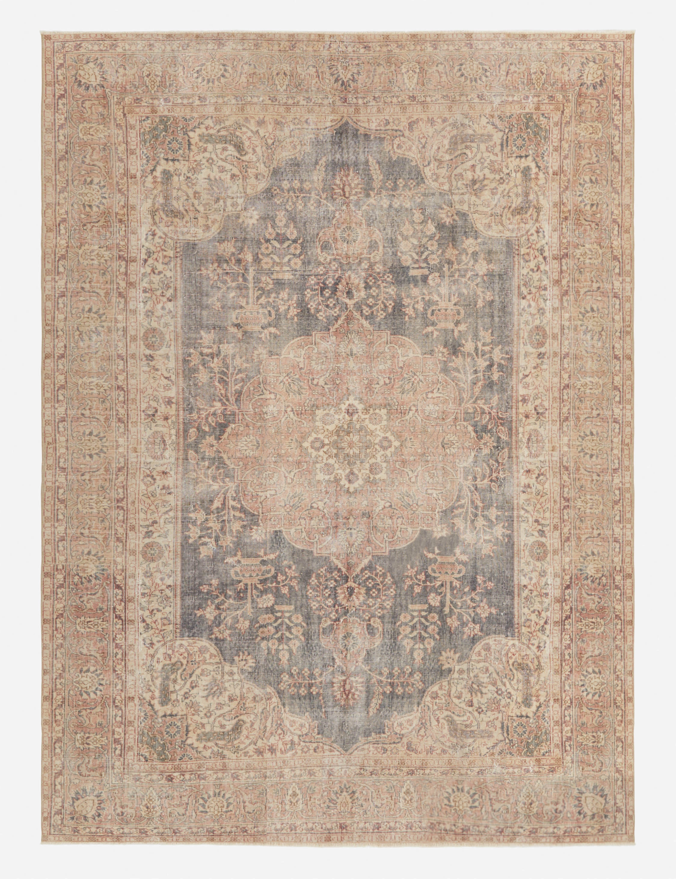 Vintage Turkish Hand-Knotted Wool Rug No. 276, 7'9" x 10'6"modern color block patchwork rug