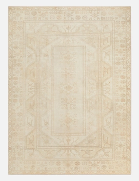 Vintage Turkish Hand-Knotted Wool Rug No. 278, 9'8" x 13'3"modern color block patchwork rug