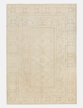Vintage Turkish Hand-Knotted Wool Rug No. 281, 9'11" x 13'10"modern color block patchwork rug