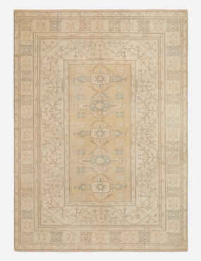 Vintage Turkish Hand-Knotted Wool Rug No. 283, 10'7" x 15'2"modern color block patchwork rug