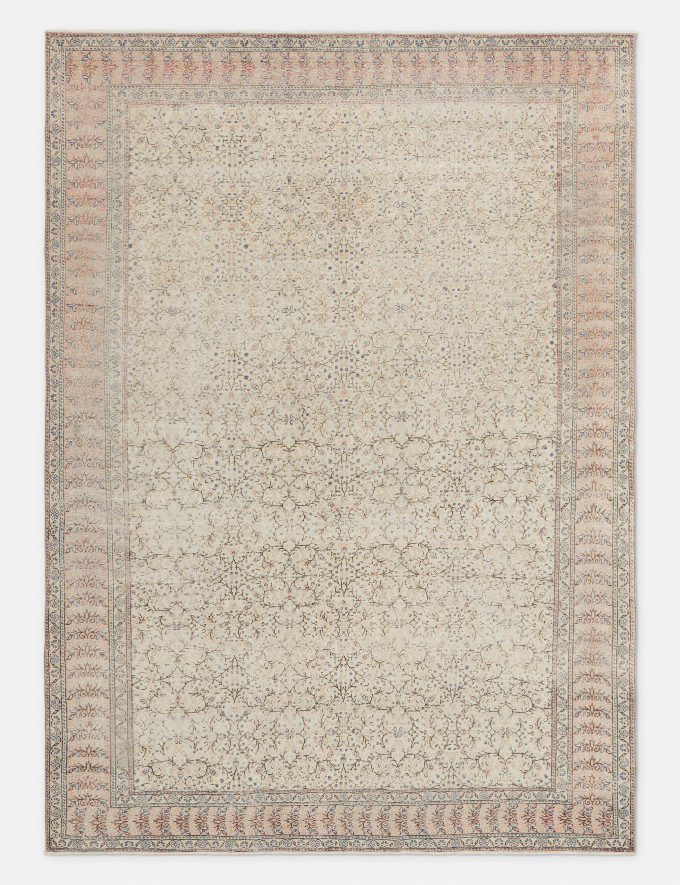 Vintage Turkish Hand-Knotted Wool Rug No. 299, 6'5" x 9'3"modern color block patchwork rug