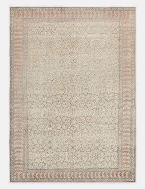 Vintage Turkish Hand-Knotted Wool Rug No. 299, 6'5" x 9'3"modern color block patchwork rug