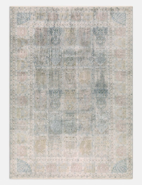 Vintage Turkish Hand-Knotted Wool Rug No. 411, 7'10" x 11'modern color block patchwork rug