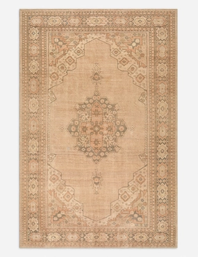 Vintage Turkish Hand-Knotted Wool Rug No. 414, 7' x 10'6"modern color block patchwork rug