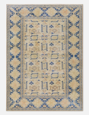 Vintage Turkish Hand-Knotted Wool Rug No. 425, 5' x 6'9"modern color block patchwork rug