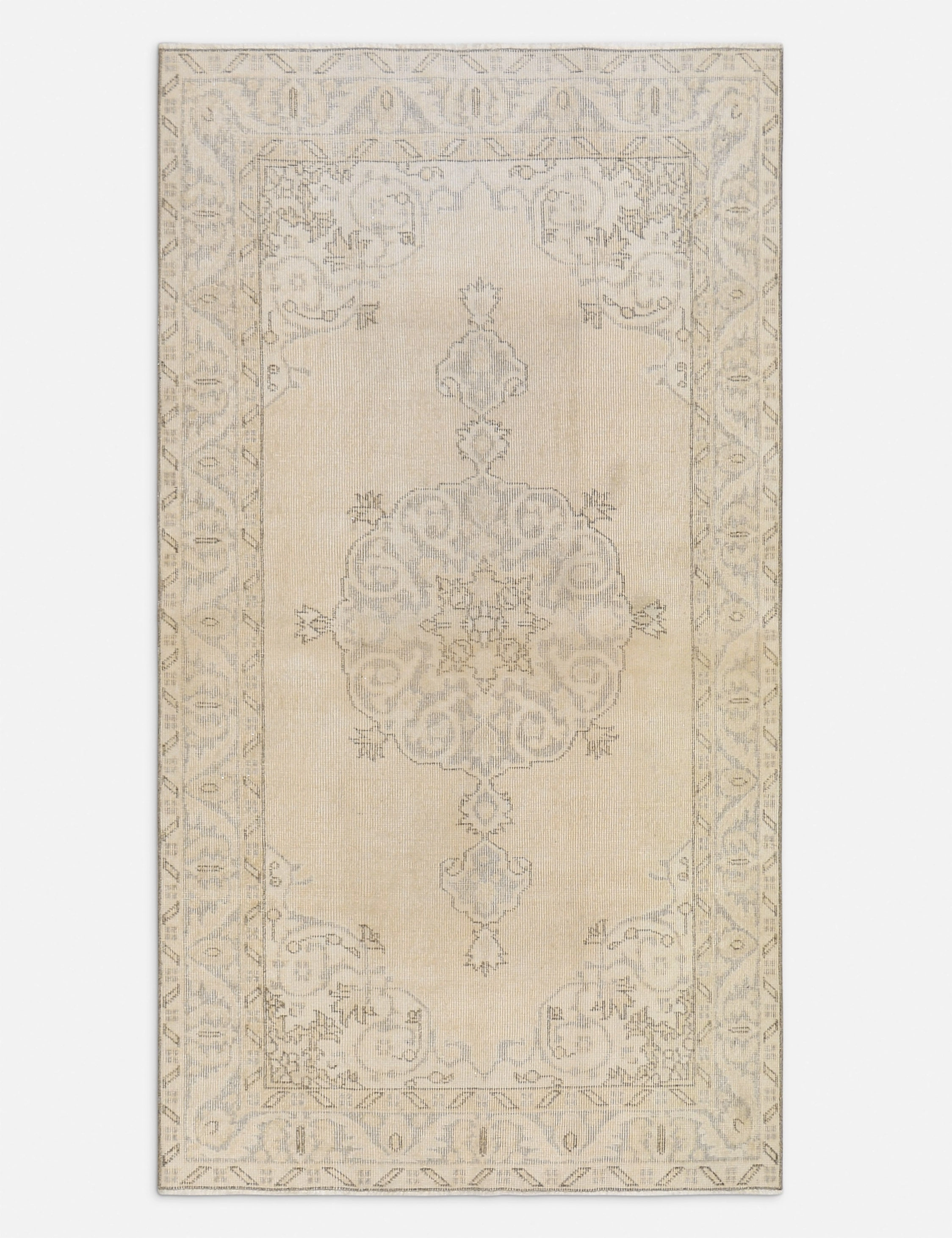 Vintage Turkish Hand-Knotted Wool Rug No. 432, 3'10" x 6'10"modern color block patchwork rug