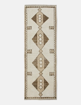 Vintage Turkish Hand-Knotted Wool Runner Rug No. 245, 3'3" x 10'4"modern color block patchwork rug