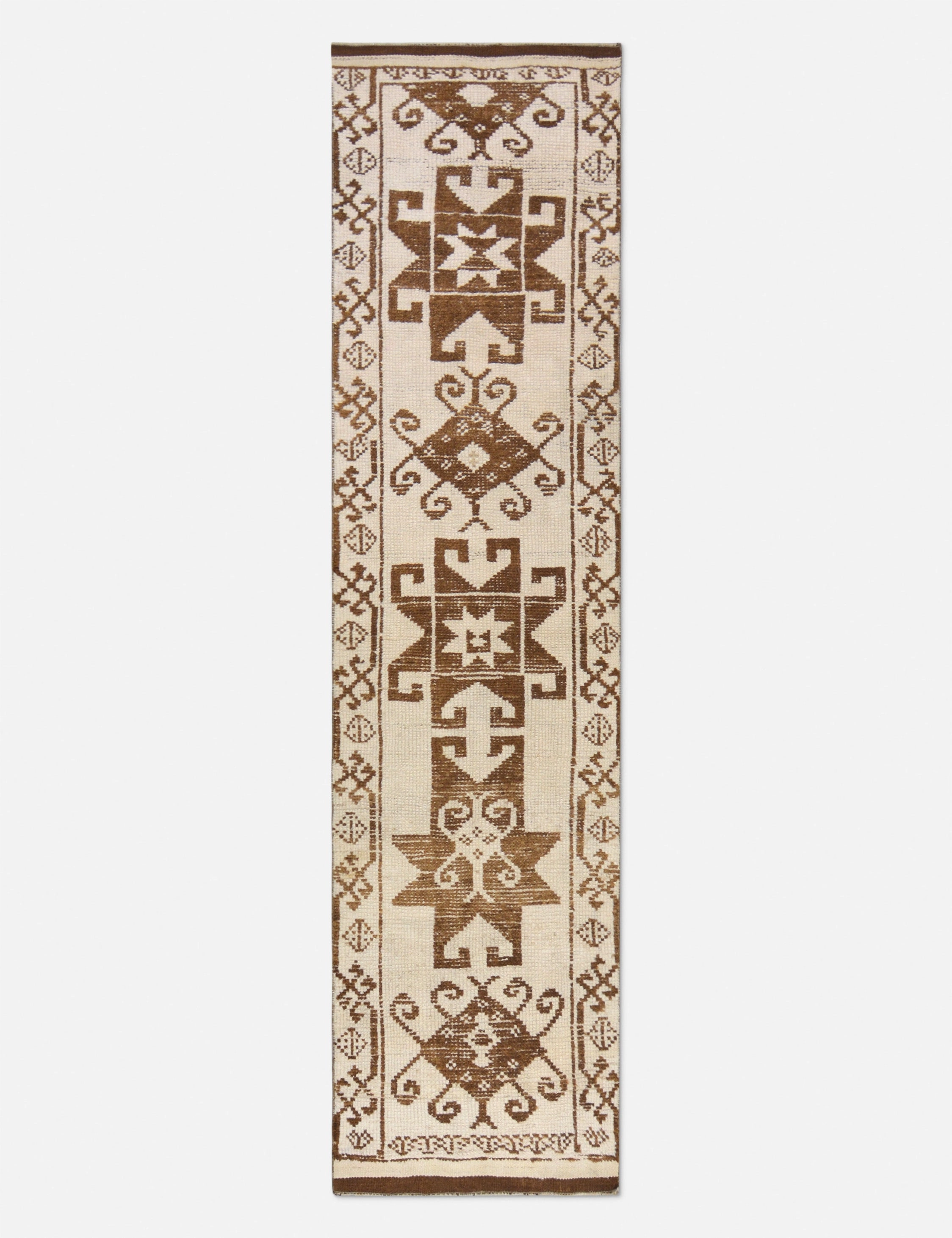 Vintage Turkish Hand-Knotted Wool Runner Rug No. 250, 2'8" x 10'7"modern color block patchwork rug