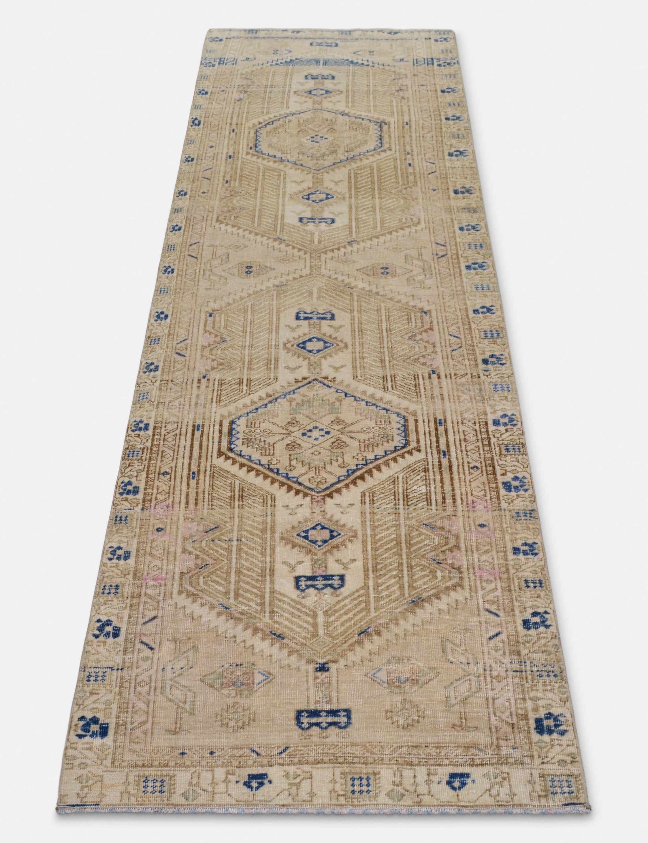 Vintage Turkish Hand-Knotted Wool Runner Rug No. 254, 3'3" x 10'3"