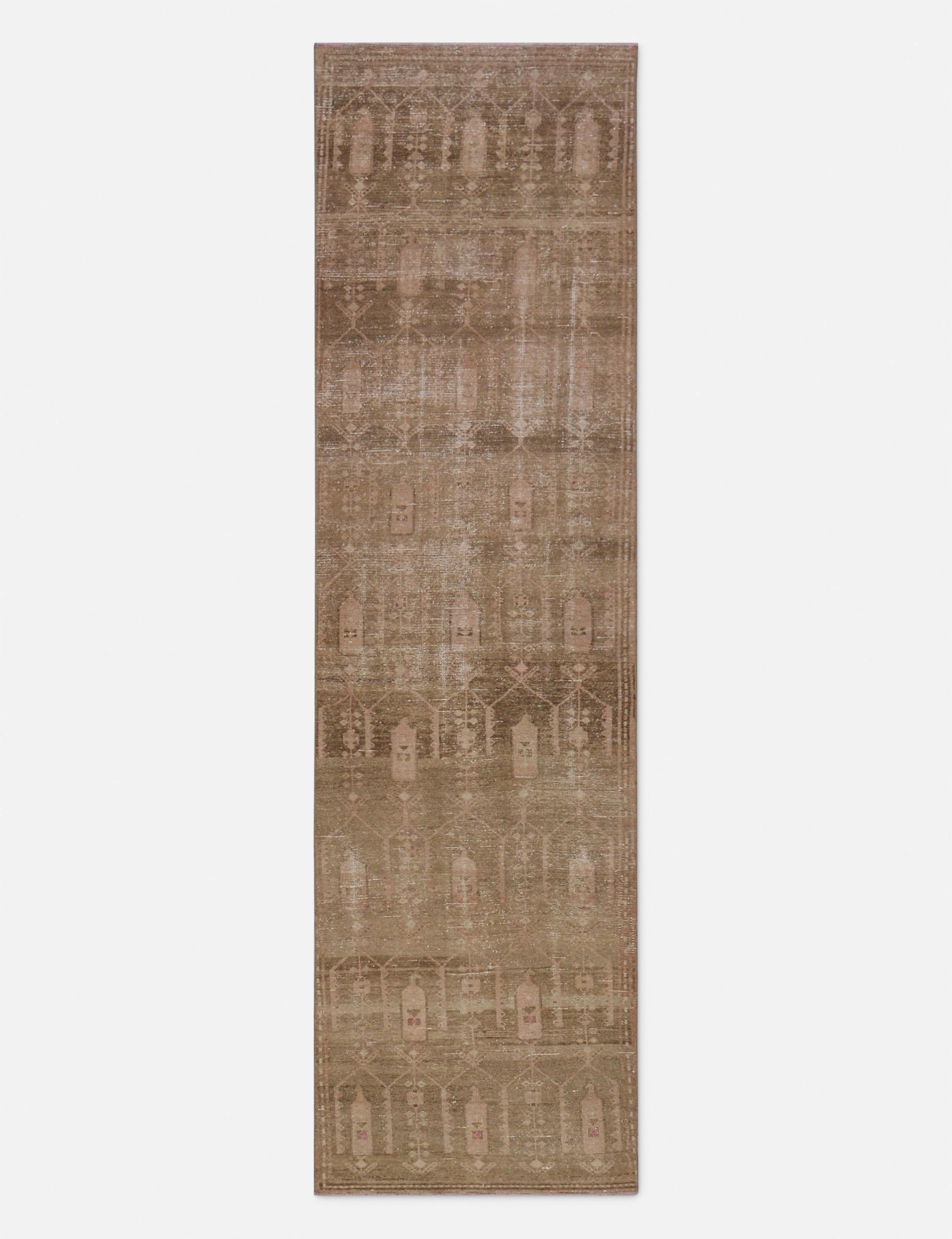 Vintage Turkish Hand-Knotted Wool Runner Rug No. 263, 2'8" x 9'3"modern color block patchwork rug