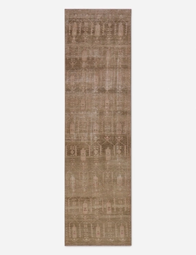 Vintage Turkish Hand-Knotted Wool Runner Rug No. 263, 2'8" x 9'3"modern color block patchwork rug