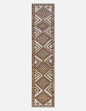 Vintage Turkish Hand-Knotted Wool Runner Rug No. 269, 2'7" x 11'8"modern color block patchwork rug
