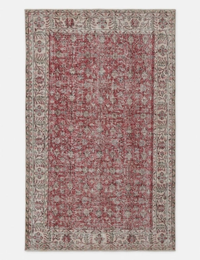 Vintage Turkish Rug No. 188, 5'2" x 8'7"modern color block patchwork rug