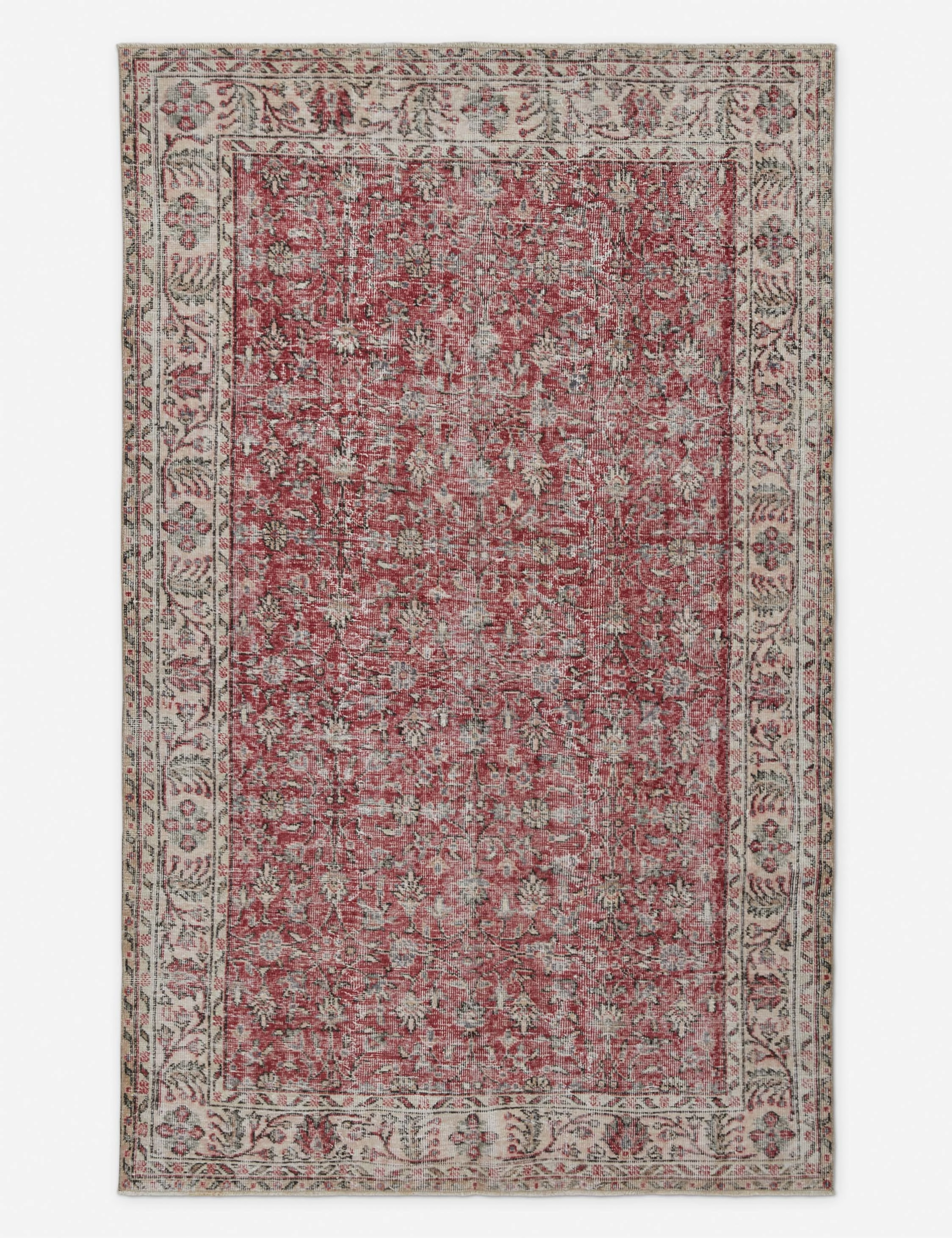 Vintage Turkish Rug No. 188, 5'2" x 8'7"modern color block patchwork rug