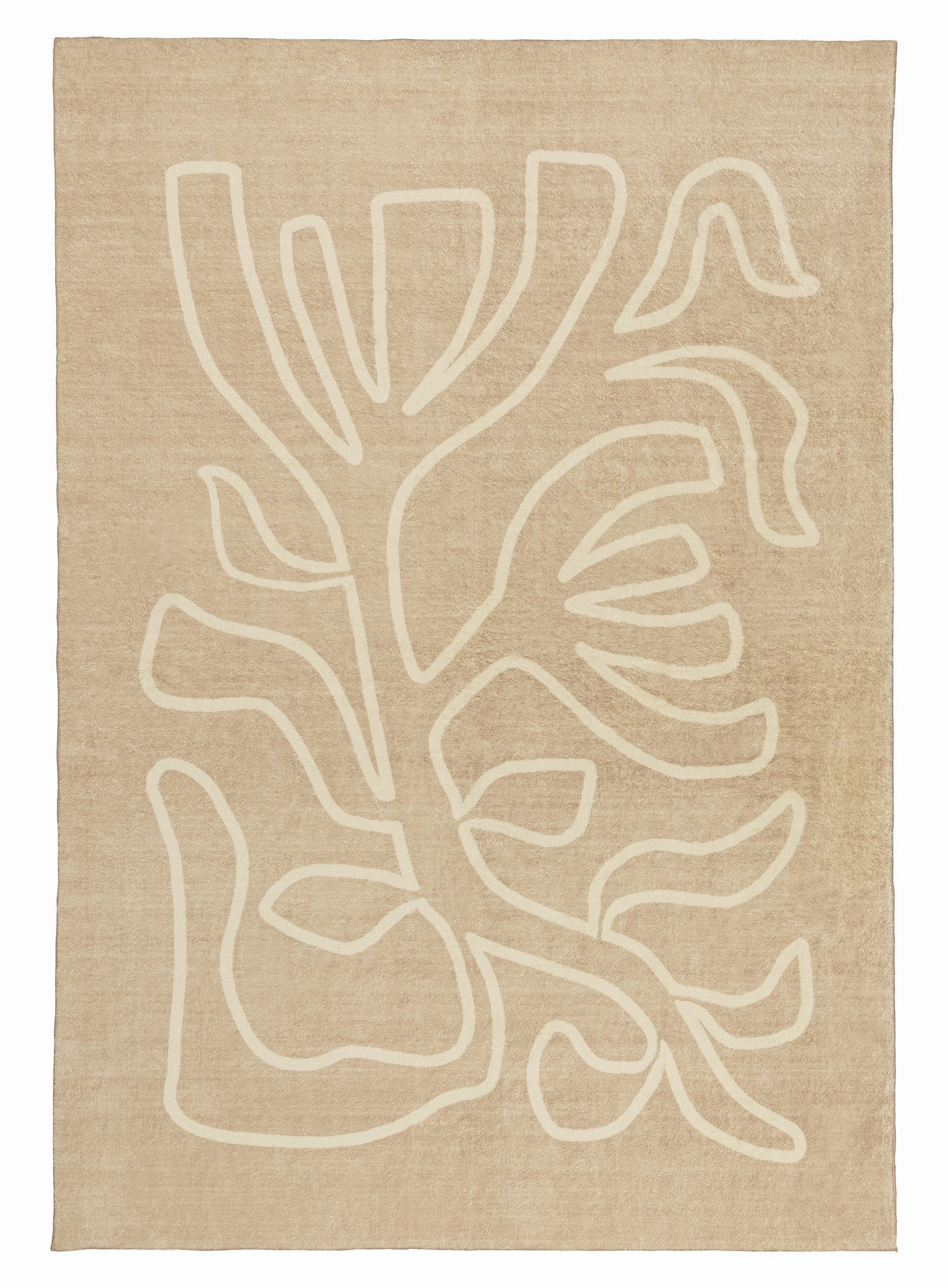 Virra Beige Hand Drawn Washable Rugmodern color block patchwork rug