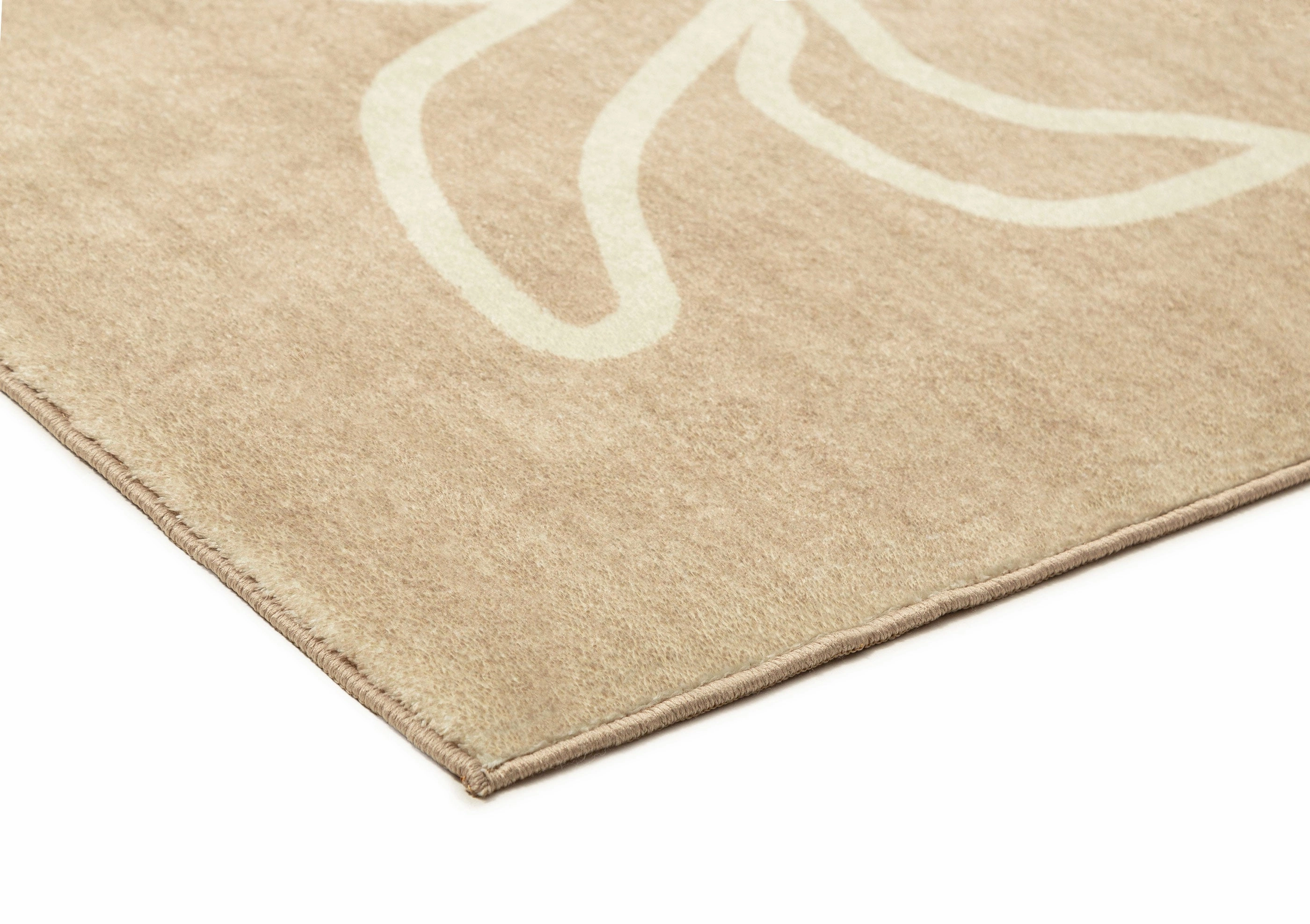 Virra Beige Hand Drawn Washable Rug
