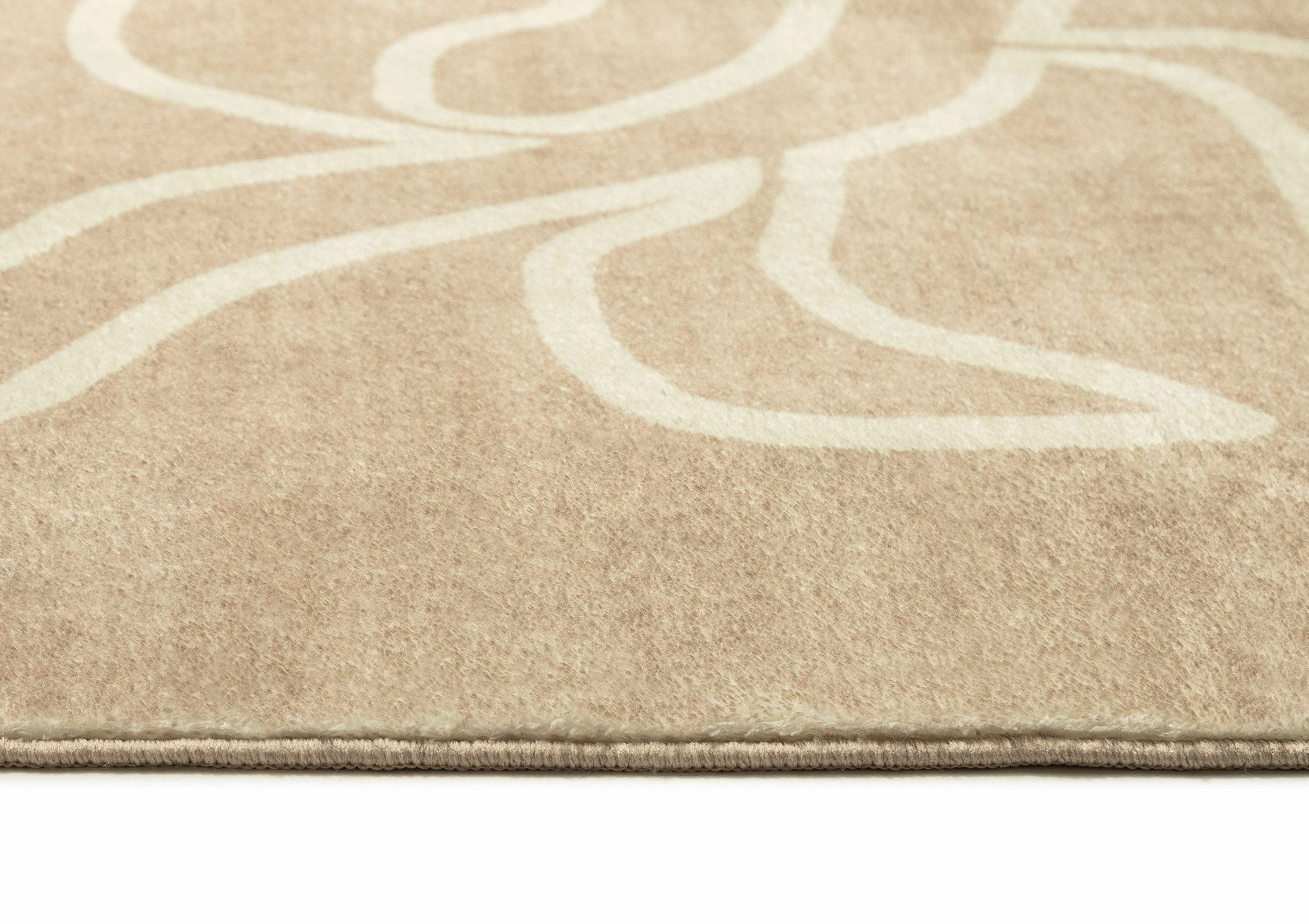 Virra Beige Hand Drawn Washable Rug