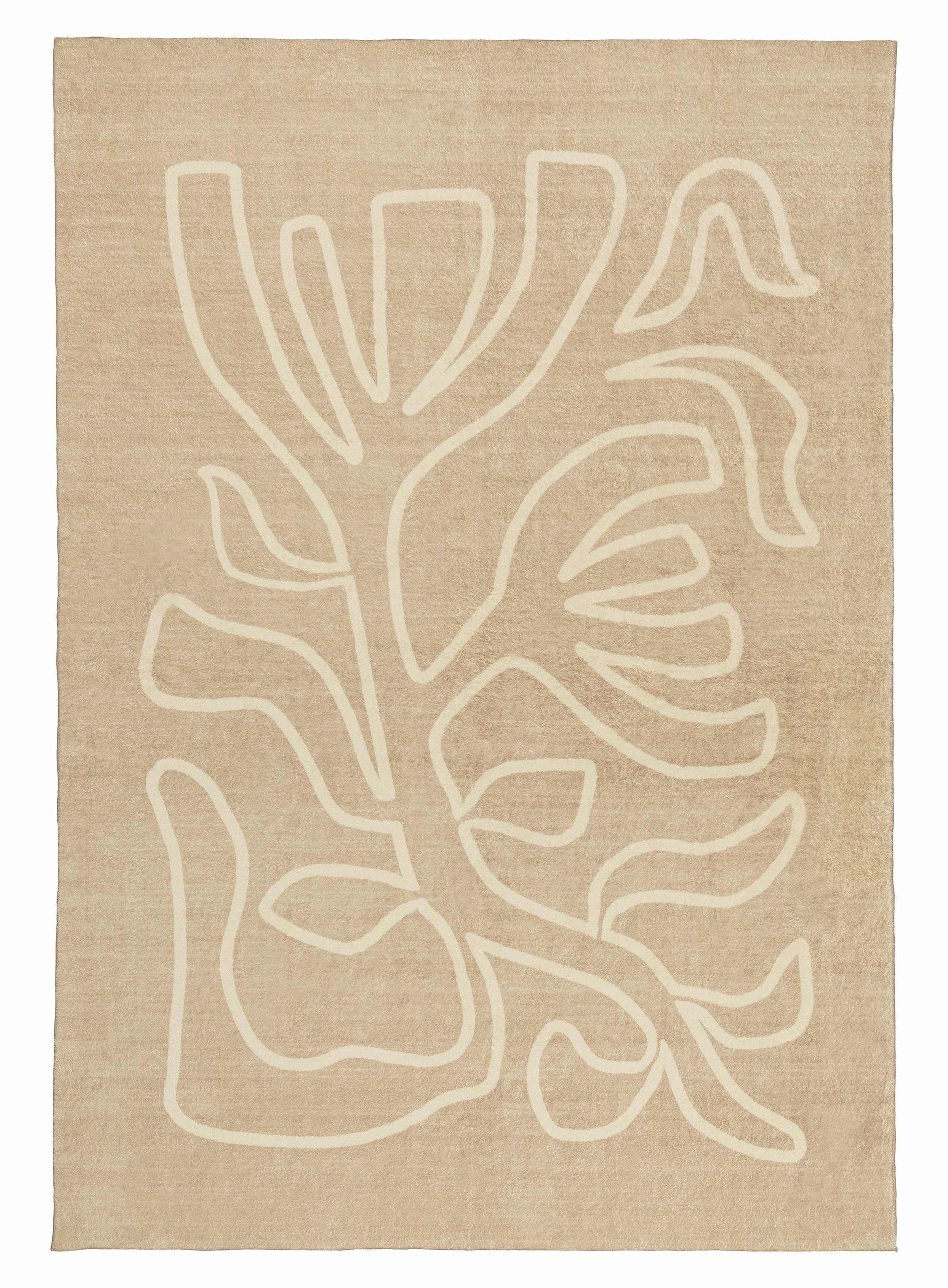 Virra Beige Hand Drawn Washable Rugmodern color block patchwork rug