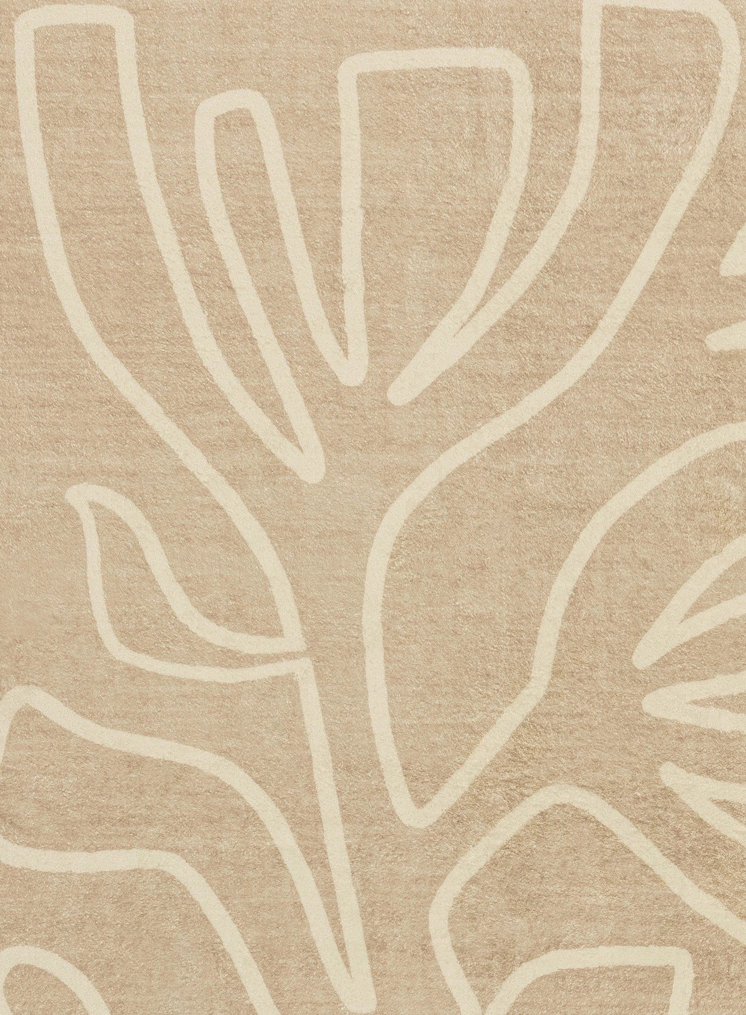 Virra Beige Hand Drawn Washable Rug