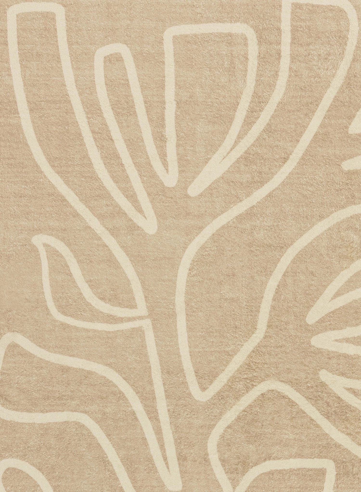 Virra Beige Hand Drawn Washable Rug