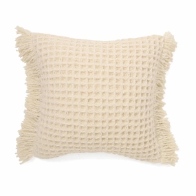 Waffle fringe cushion cover 450 x 450 ivorybedding sets ,throw blankets 
