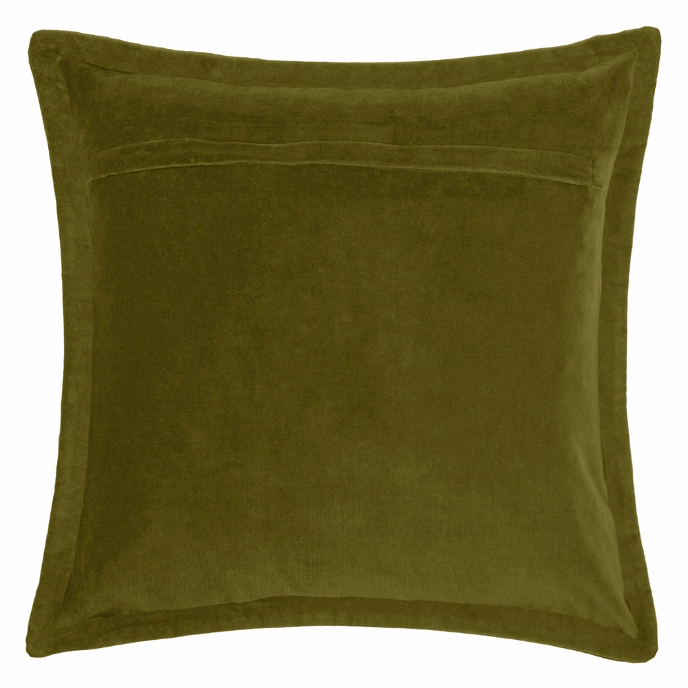 Waghoba Embroidered Feather Cushion Olive