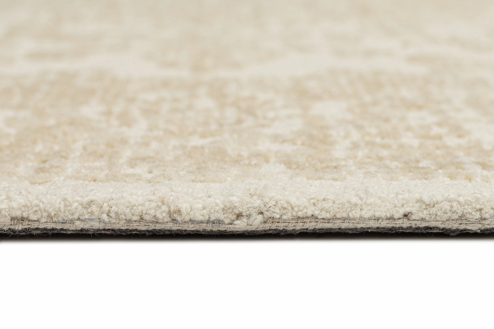 Waleska Ivory Taupe Medallion Tufted Wool Rug