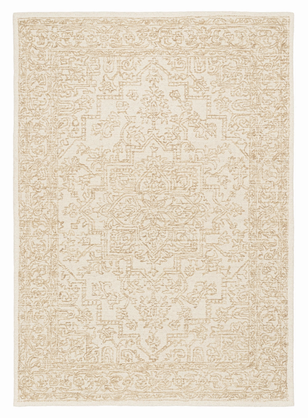 Waleska Ivory Taupe Medallion Tufted Wool Rugmodern color block patchwork rug