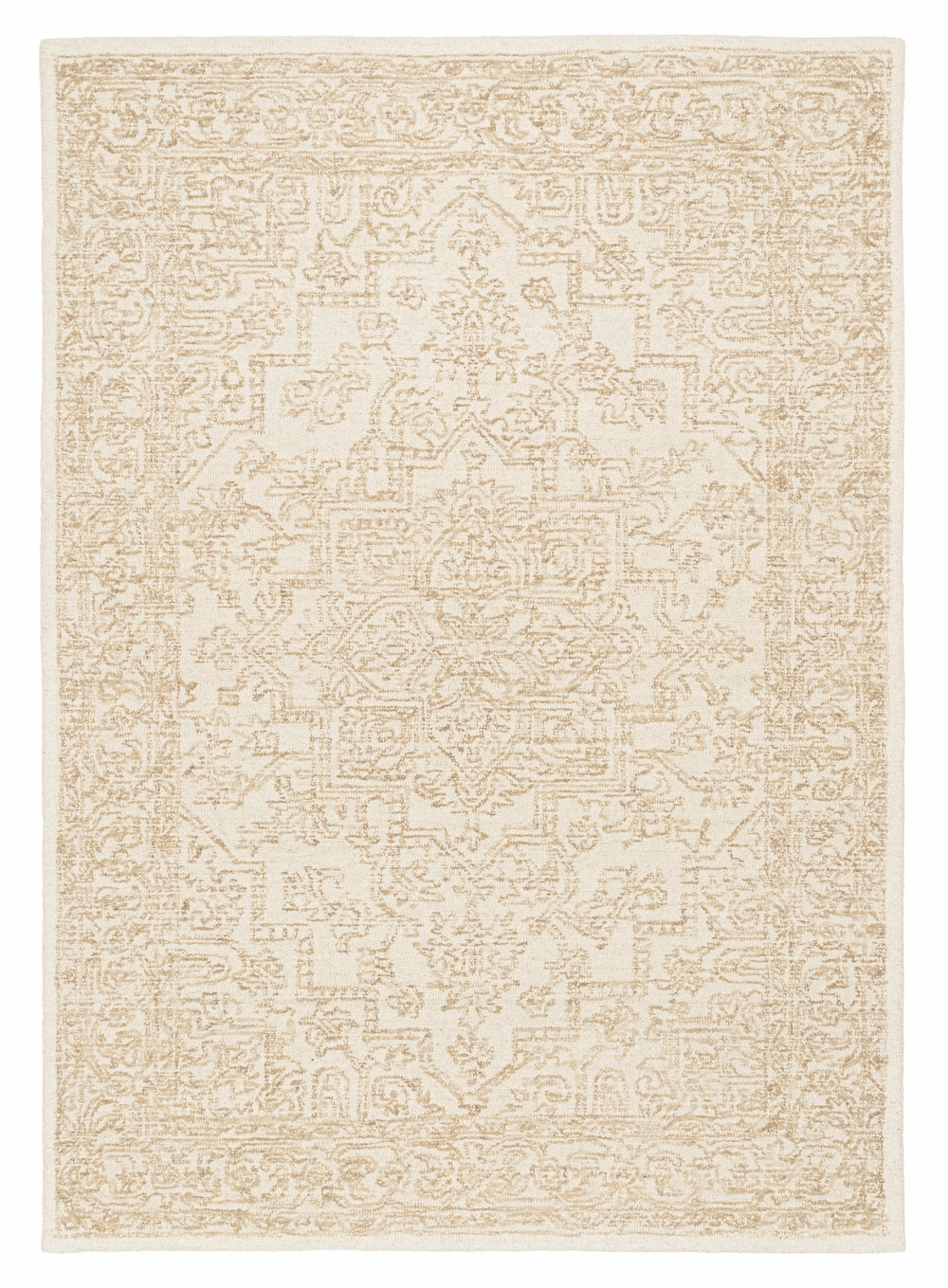 Waleska Ivory Taupe Medallion Tufted Wool Rugmodern color block patchwork rug