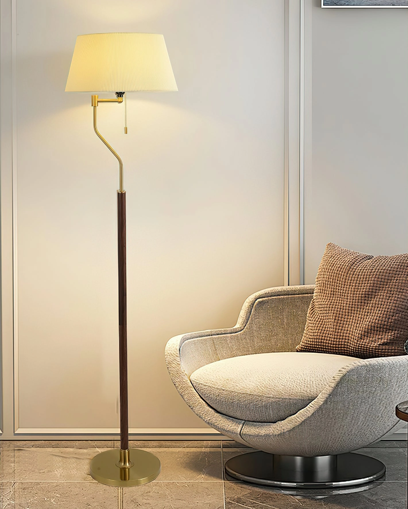 Walnut Whisper Floor Lamp