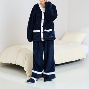Warm Fleece Pajamas For Men Navybedding sets ,throw blankets 