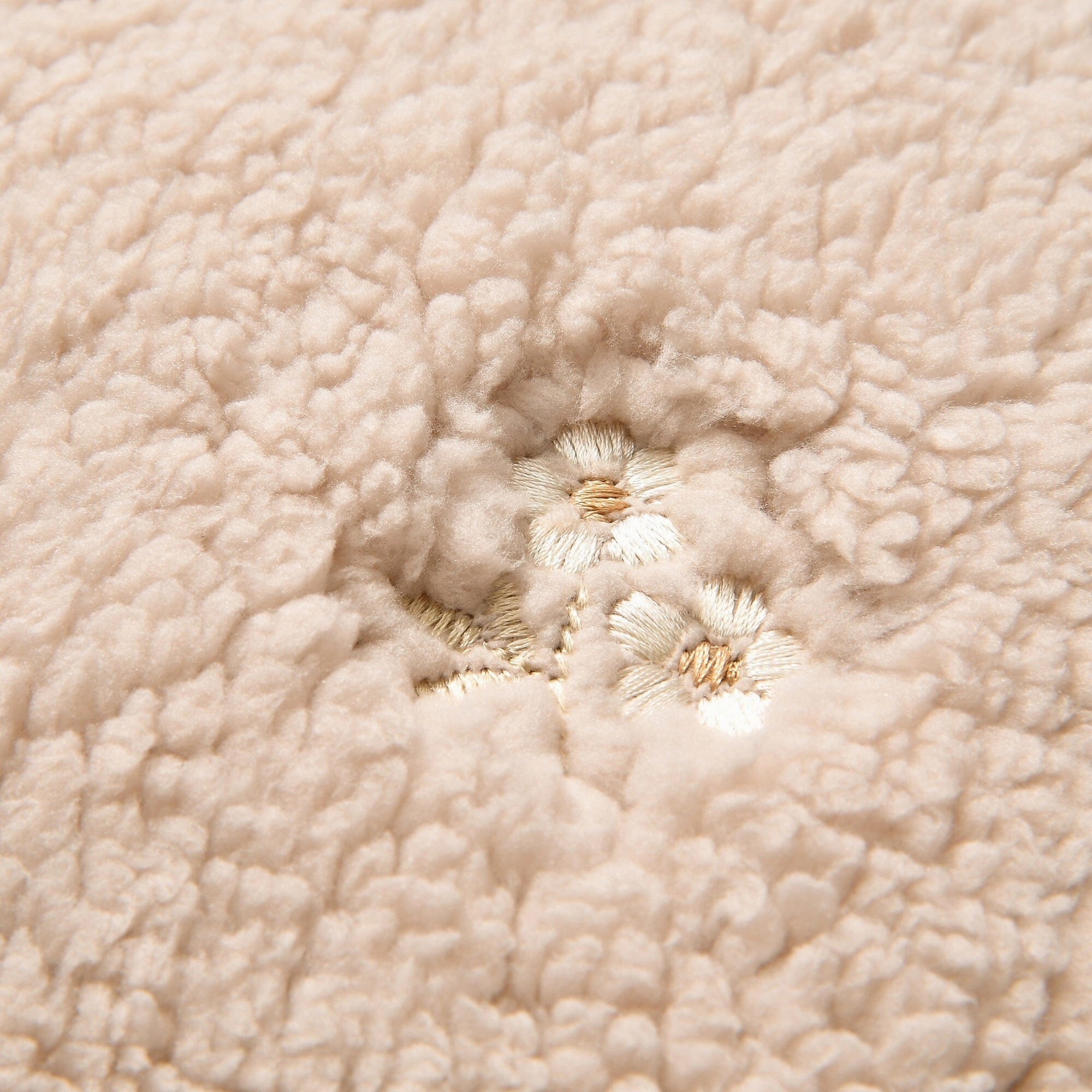 Warmy Flower X Boa Comforter Case  Double Beige