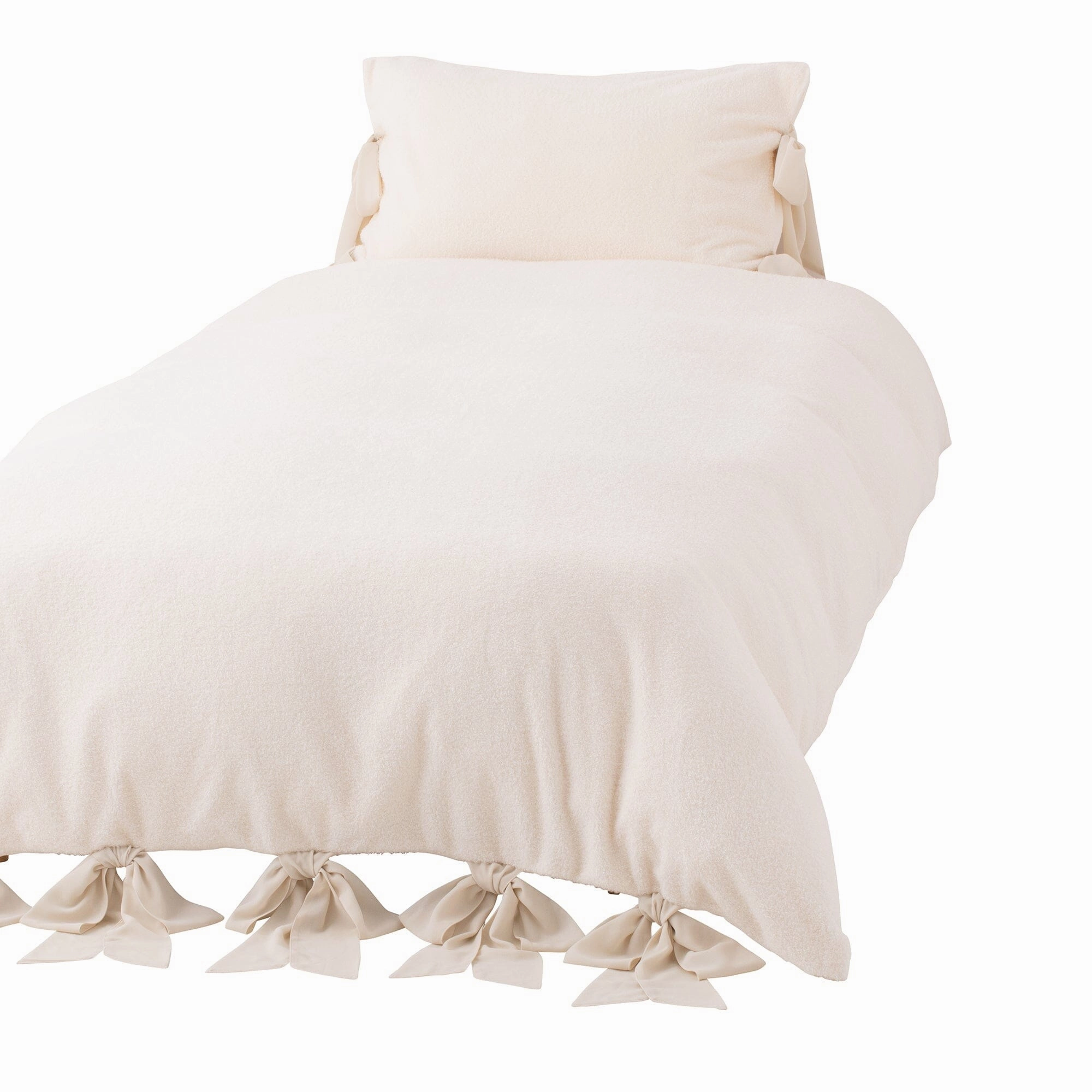 WARMY White Ribbon Comforter Case Single Ivorybedding sets ,throw blankets 