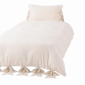 WARMY White Ribbon Comforter Case Single Ivorybedding sets ,throw blankets 