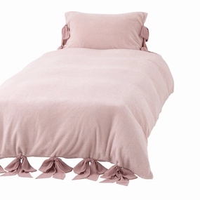WARMY White Ribbon Comforter Case Single Pinkbedding sets ,throw blankets 
