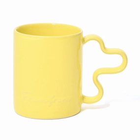 Wave Mug Yellowglass cups ,personalized mugs 