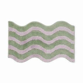 Wave Stripe Mat Light Green X Purplebedding sets ,throw blankets 