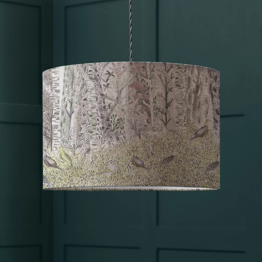 Whimsical Tale Eva Lamp Shade Willowreplacement lampshade,White Linen Drum Lampshade for Table or Floor Lamp