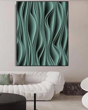Whispers of Form 3D Abstract Oil Painting - Greennordic style wall decor