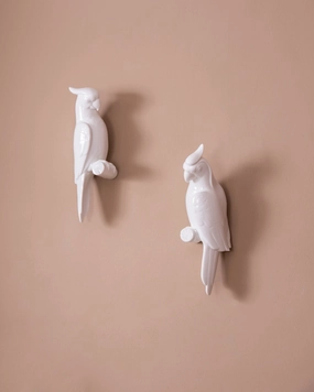 White Cockatoo Decorative Wall Accent - Set Of 2nordic style wall decor