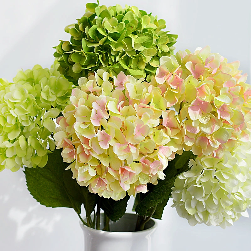 White Hydrangea Silk Flowers Stem