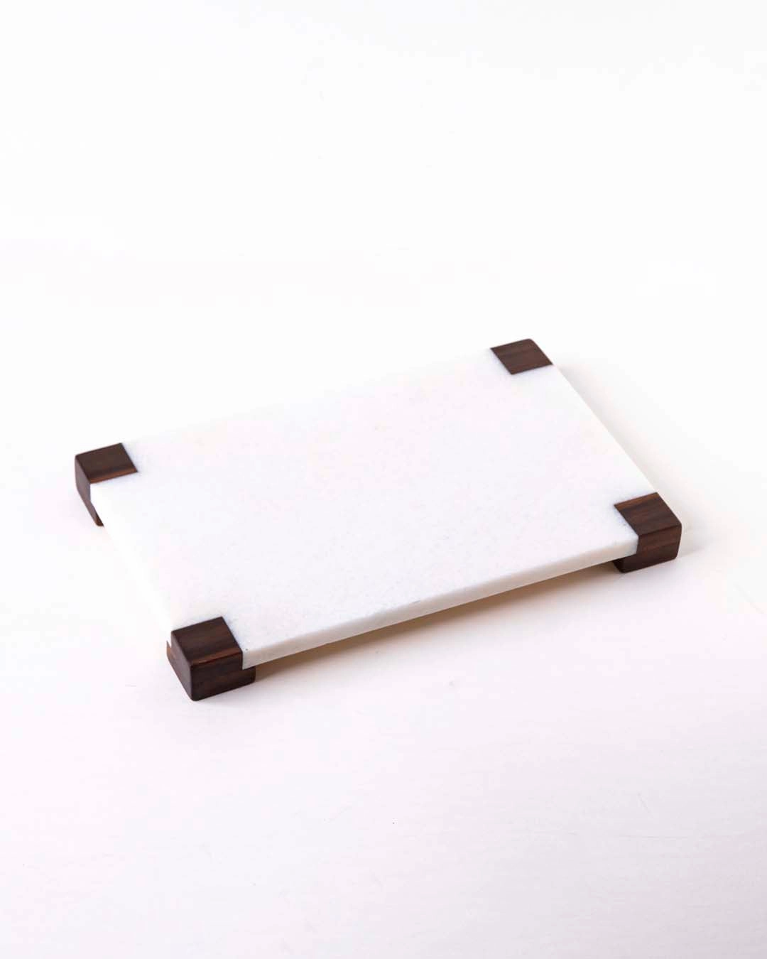 White Marble Appetizer Serving Tray - Rectangular