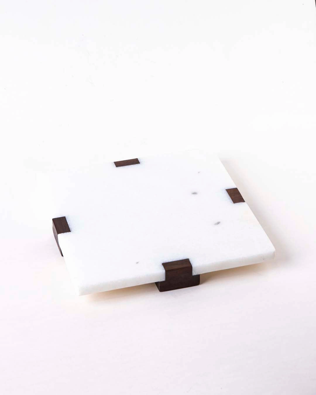 White Marble Appetizer Serving Tray - Square