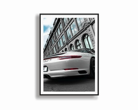 White Porsche Carrera 4 GTSnordic style wall decor
