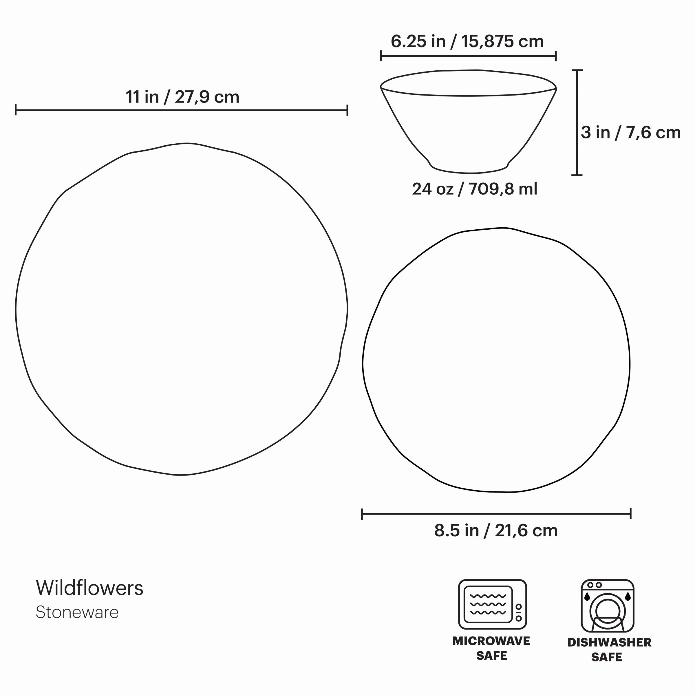 Wildflowers 12-Piece Dinnerware Set