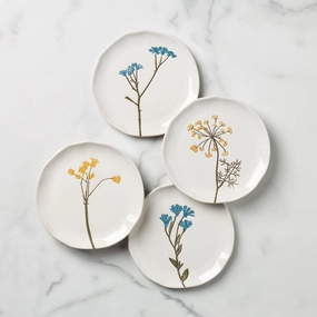 Wildflowers Tidbit Plates - Set of 4modern kitchen decor ,kitchen dinner set ,dinnerware 