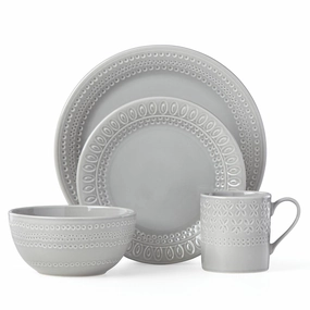 Willow Drive Grey 4-Piece Place Settingmodern kitchen decor ,kitchen dinner set ,dinnerware 