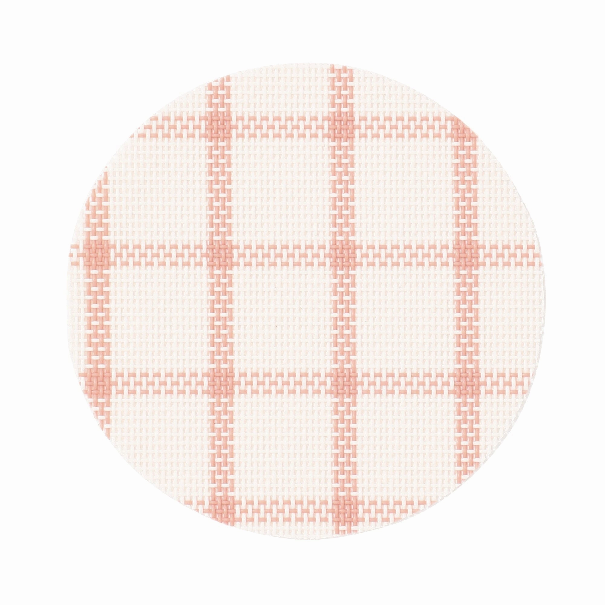 Windowpane Check Coaster Set Of 2 Pink