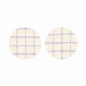Windowpane Check Coaster Set Of 2 Purplewaterproof oil-proof tablecloth