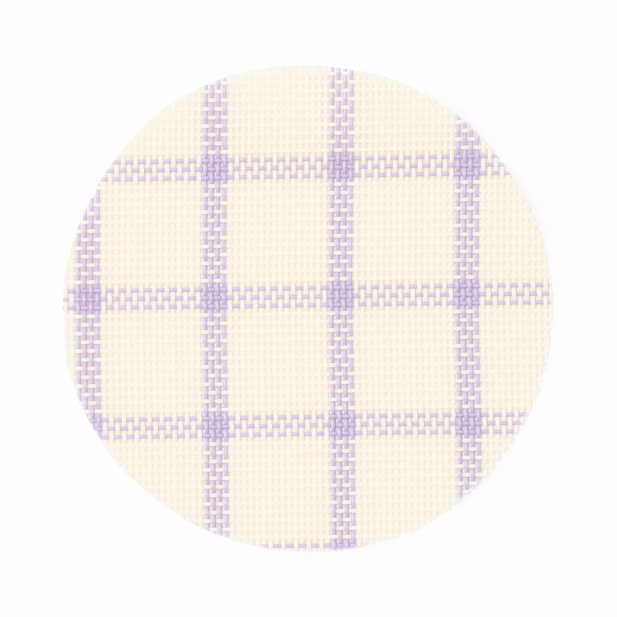 Windowpane Check Coaster Set Of 2 Purple